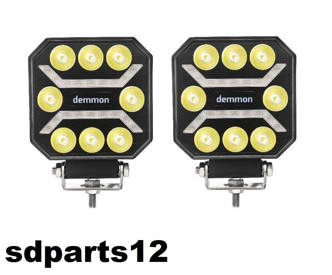 Feu de travail LED 27W E9 spot et position blanc pour camion et VTT - Lot de 2