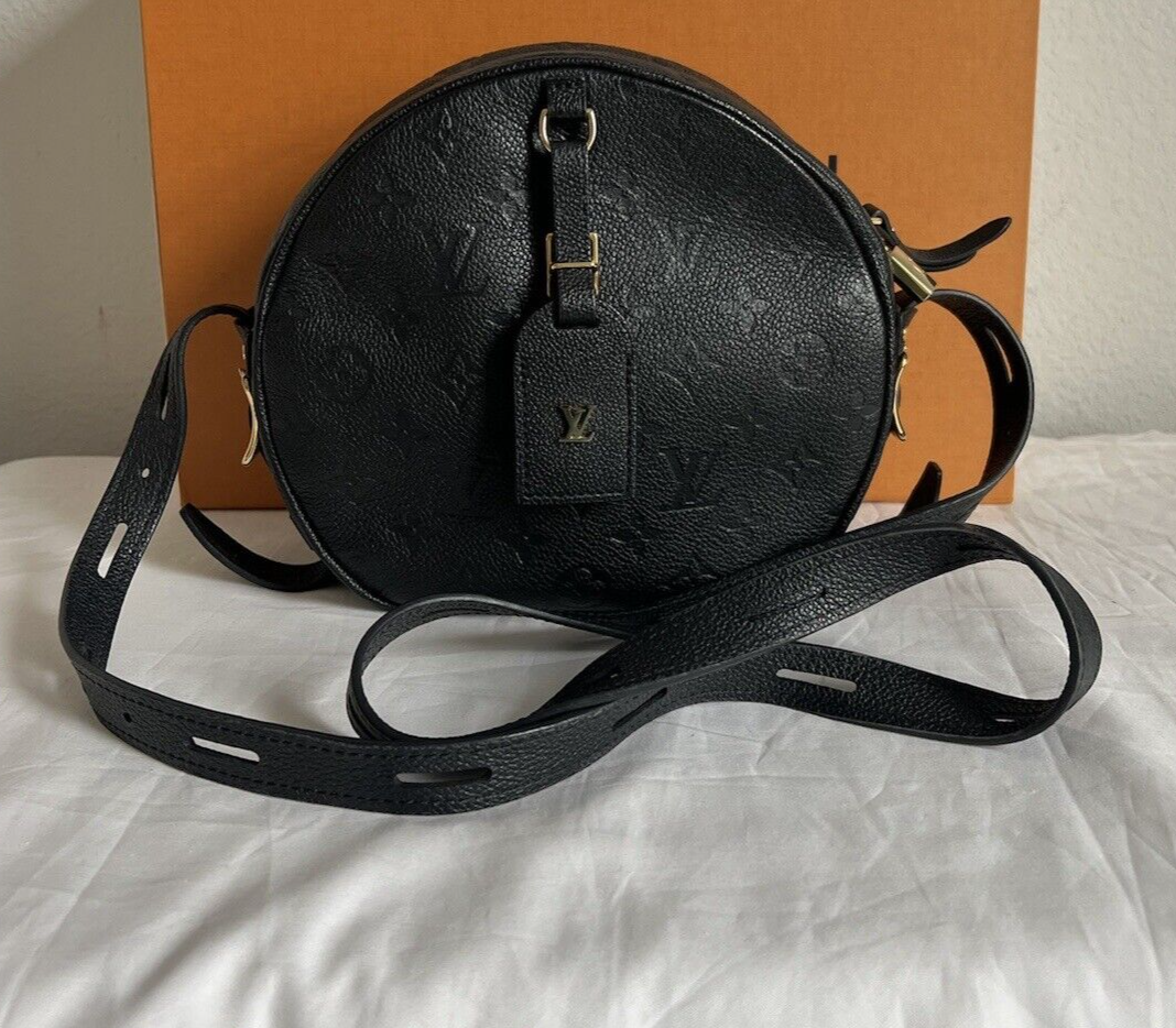 Louis Vuitton Boite Chapeau Souple Bag Monogram Empreinte Leather MM Black  | eBay