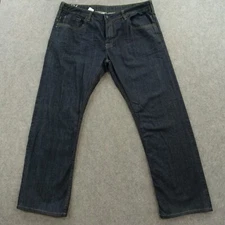 Buffalo David Bitton Jeans 38 Blue Six Slim Straight Dark Wash Zip Fly