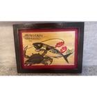 Framed Japanese Sumi e Watercolor Painting Crab Fish Calligraphy 8x11 Inc frame