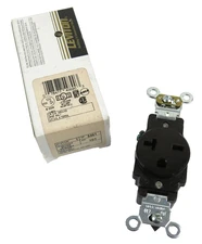 Leviton 5461 20 Amp, 250 Volt, Industrial Heavy Duty Grade Receptacle, Brown