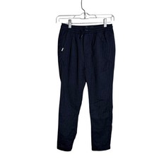 Zara Boys Navy Blue Pinstripe Trousers Slim Fit Elastic Waist Pants Size 10 140