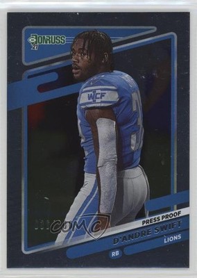 2021 Panini Donruss Photo Variation Press Proof Silver 36/100 D'Andre Swift l5w