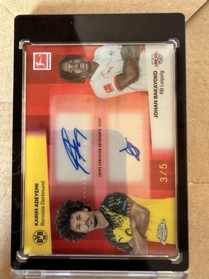 Topps Chrome Adeyemi Bakayoko Dual Auto /5 Borussia Dortmund RB Leipzig 3/5 SSP