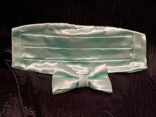 Boys Sky Blue/Baby Blue Wedding/formal Cumberbun With Matching Bowtie Size L