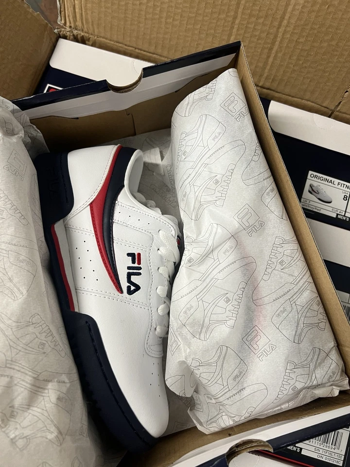 NEW Fila Original Fitness Shoes Athletic Classic Lifestyle Retro White Mens 8 - Image 4 of 4