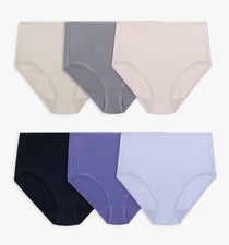 Fruit of the Loom Women's 6-Pack Microfiber Tag Free Underwear 6/M Panties