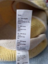 Accessorize Beach Bag 100% Cotton Yellow / Natural Check V. Good Condition