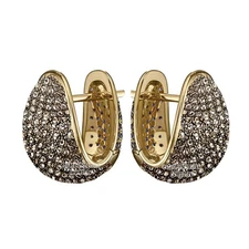 Stunning 2.79ctw Rose Cut Diamond Sapphire Silver Victorian Hoop Earring Jewelry