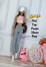 5PCS For Fashion Royalty Integrity Poppy Parker NuFace Doll Shoes Bag Outfit 1/6