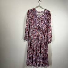 Sunday UP Large Tiered Maxi Dress, Micro Floral Print Flowy BOHO COTTAGE CORE