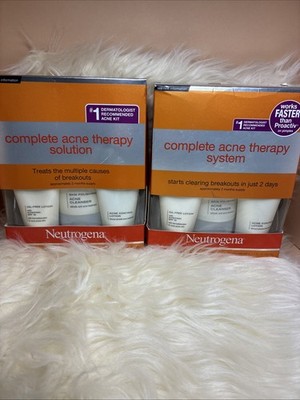 2x Neutrogena Complete Acne Therapy Solution Set Trio. Discontinued.Read