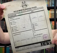 Wizarding Trunk Harry Potter Magical Travel Permit Application Print Replica NEW