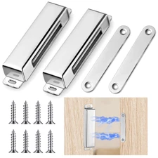 2 Pcs Magnetic Door Catch 150Lb Stainless Steel Heavy Duty Strong Magnetic Ca...