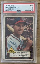1952 TOPPS BLACK BACK #65 ENOS SLAUGHTER PSA 1.5