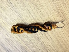 Survival keychain yellow handmade from paracord