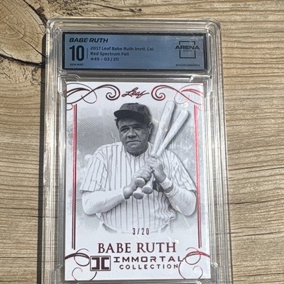 Leaf 2017 Babe Ruth #49 Spectrum Red 3/20 Arena Club Graded Jersey number match!