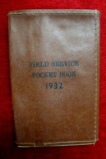 pre WW2 BRITISH ARMY 1932 FIELD SERVICE POCKET BOOK MANUAL + SUPPLEMENT UPDATE