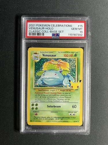 PSA 10 VENUSAUR 15/102 - CELEBRATIONS 25TH ANNIVERSARY CLASSIC HOLO - GEM MINT