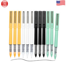 12 Pcs Liquid Ink Pens, 0.5mm Black Ink Ultra Fine Point Pen with 4 Colors Pen