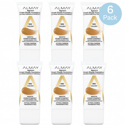 Almay Smart Shade Foundation 500 Golden 1 fl oz 6 Pack New