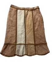 Vintage 90s/2000s Express Skirt Leather Suede Patchwork Rustic Boho Lined Sz 5/6