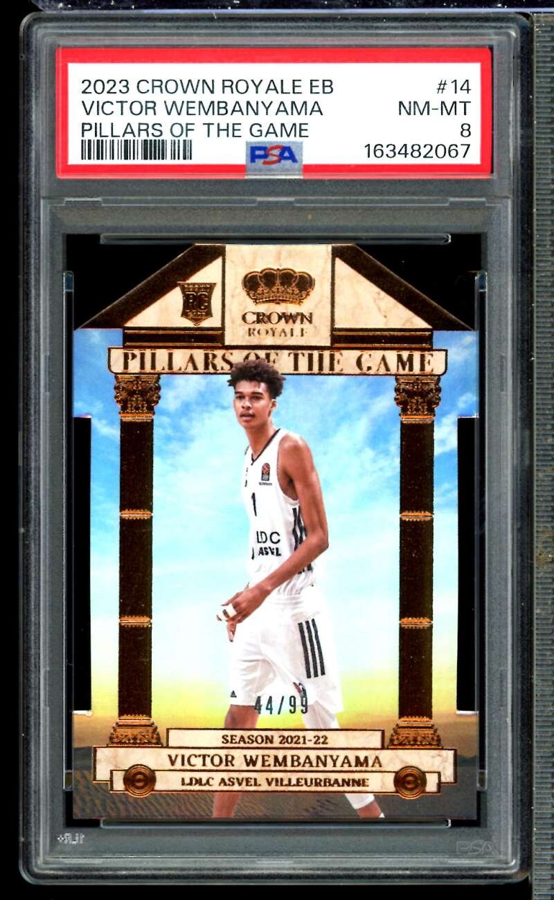 Victor Wembanyama Rookie 2023-24 Crown Royale Pillars Of The Game /99 #14 PSA 8