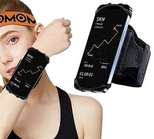Wristband Phone Holder for Running,Forearm Armbands 360 Rotatable Black