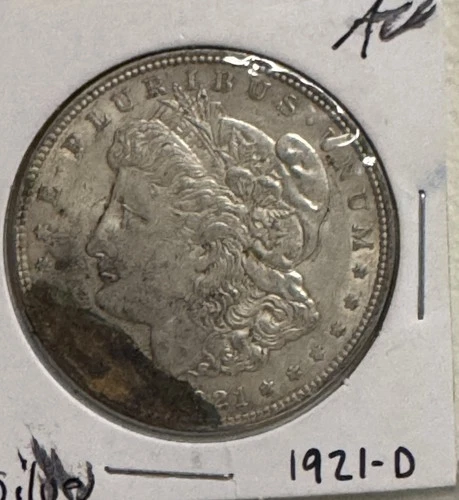 1921-D Morgan Silver Dollar AU
