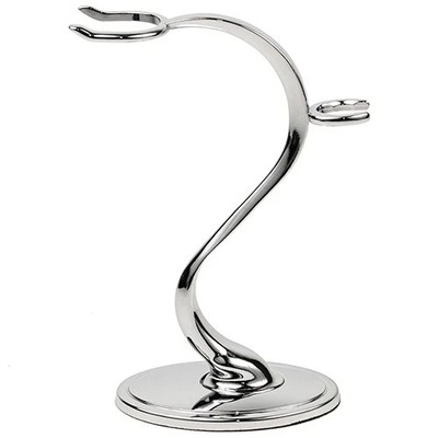 Heavyweight High Luster Chrome Safety Razor & Shaving Brush Stand for Yaqi Bevel