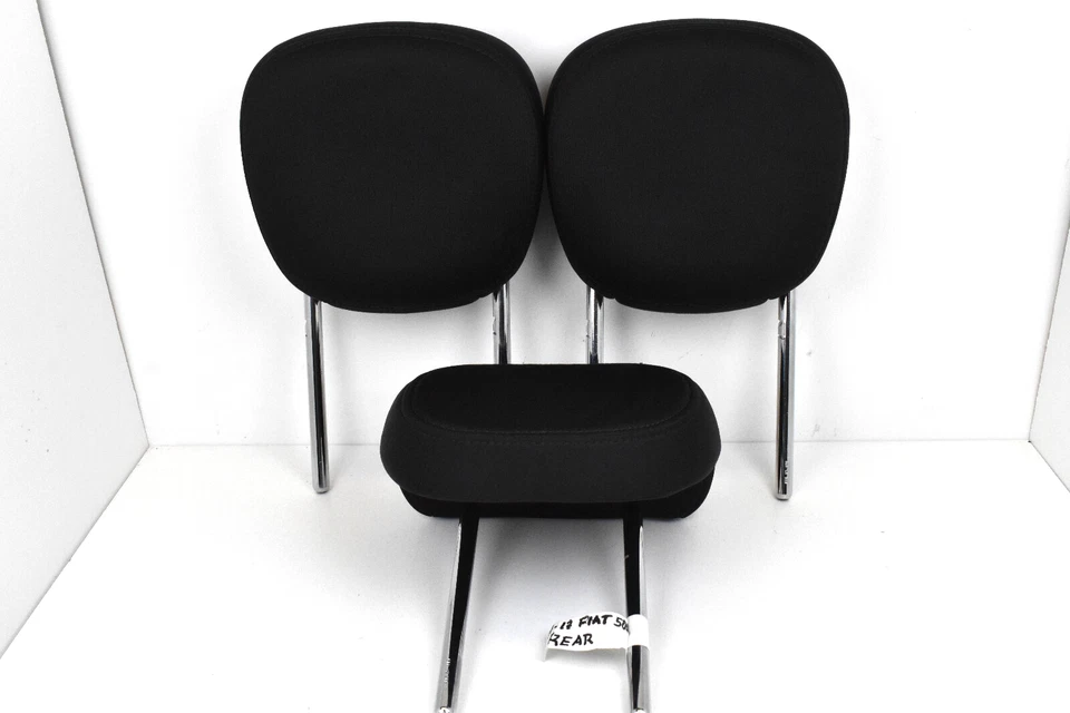 2014-2017 Fiat 500L Rear Seat Black Cloth Headrest Set of 3 OEM - Image 2 of 4