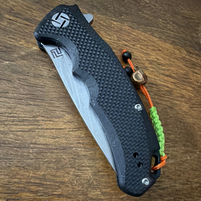 Artisan Stainless Drop Point Plain Edge G10 Black Liner Lock Clip