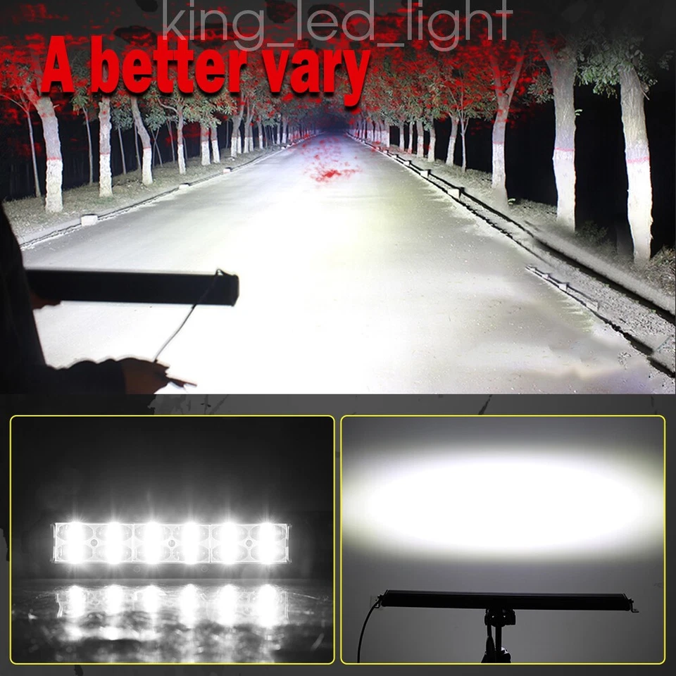 8 14 22 32 42" 52" Barra de Luz LED Punto Inundación Lámpara Antiniebla Conducción Camión SUV Offroad Foto 2 de 4
