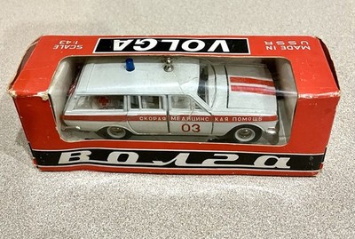   NOVOEXPORT Vintage Volga Gaz-24-02 Emergency Ambulance Made in USSR 1:43  