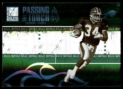 2005 Donruss Elite #PT-3 Thurman Thomas Passing the Torch Green #/500