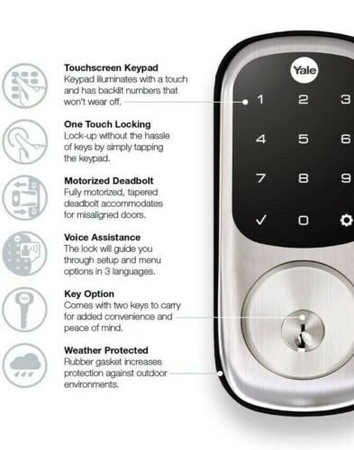 Yale Z-Wave Smart Lock Touchscreen Deadbolt in Satin Nickel YRD226-ZW2-619 Return