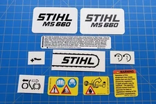 Stihl/Farmertec 066, MS 660 Chainsaw Complete Vinyl Decal / Sticker Kit - Black