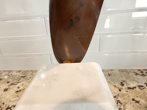 HATTAKITKOSOL SOMCHAI Bronze Soaring Diving Bird Sculpture 13" Tall, marble base - Picture 15 of 23