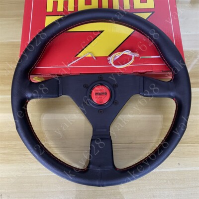 MOMO ベローチェ MOMO Veloce Racing V1 350mm 14' Genuine Leather Sport Steering
