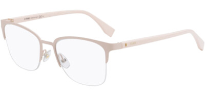 Fendi Women's Matte Pink Square Brow-Line Eyeglass Frames FF0321 08KJ 00 - Italy