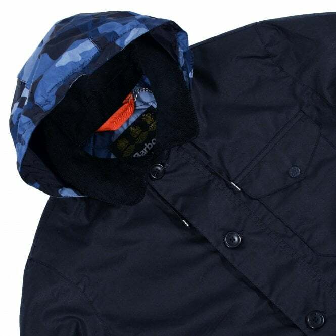 BARBOUR Mens Navy BUNT Waxed STORM FORCE Cotton Jacket LARGE