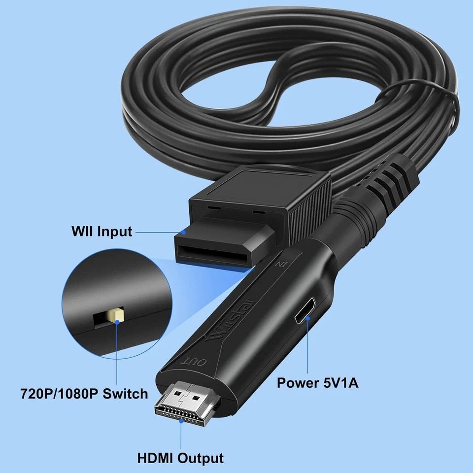 Wii auf zu HDMI Adapter Konverter Full-HD TV 1080P/720P Video Audio HDMI Kabel - Bild 4 von 4
