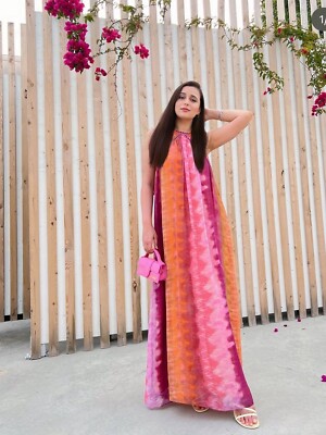 chinese dress ladies Zara Sun Kissed Tie Dye Halter Maxi Dress