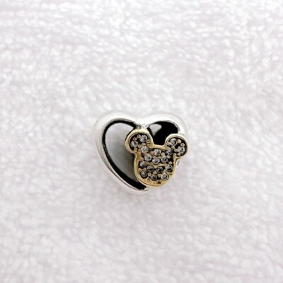 Authentic Pandora Two-tone Mouse Essence Love Icon Pave CZ Heart Charm 796463CZ