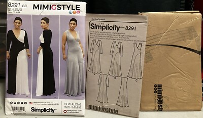 ankle length dress pattern SIMPLICITY 8291 LOW CUT ANKLE LENGTH DRESS PATTERN sz 20W-28W 3 variations  MimiG