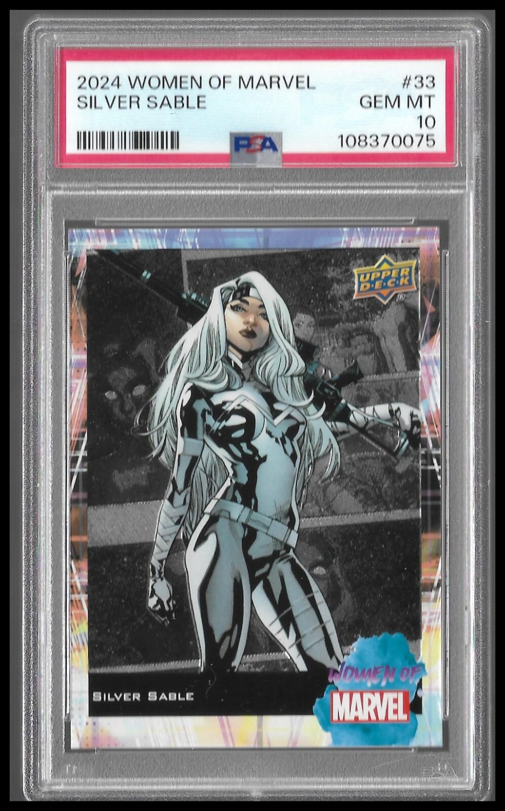 2024 UD Women of Marvel #33 Silver Sable- PSA 10 GEM MT - NEWLY GRADED