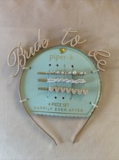 Piper K Headband Bride To Be Wedding Shower Bachelorette Pearl Gold Hair Barette