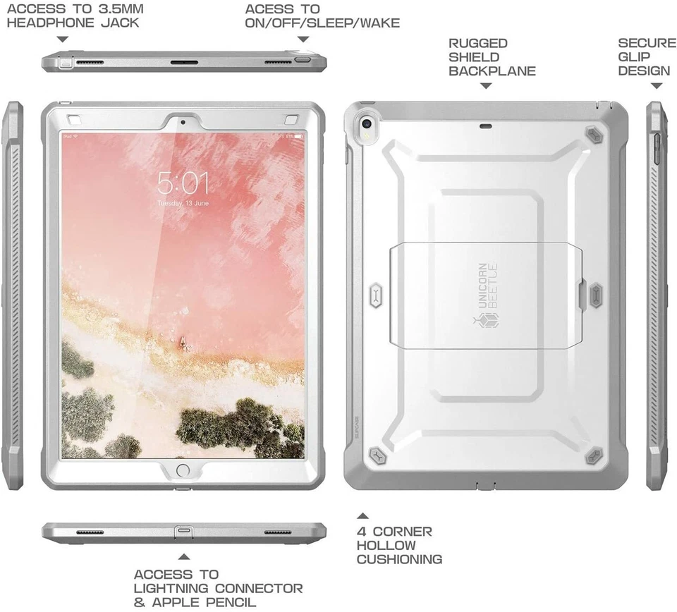 SUPCASE Stand Case for Apple iPad Pro 12.9" 2017, Precise Cutouts Rugged Cover - Image 2 of 4