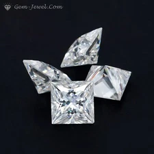 8 X 8 MM 2.75 CT Full White Princess Shape Cut Loose Moissanite 4 Ring