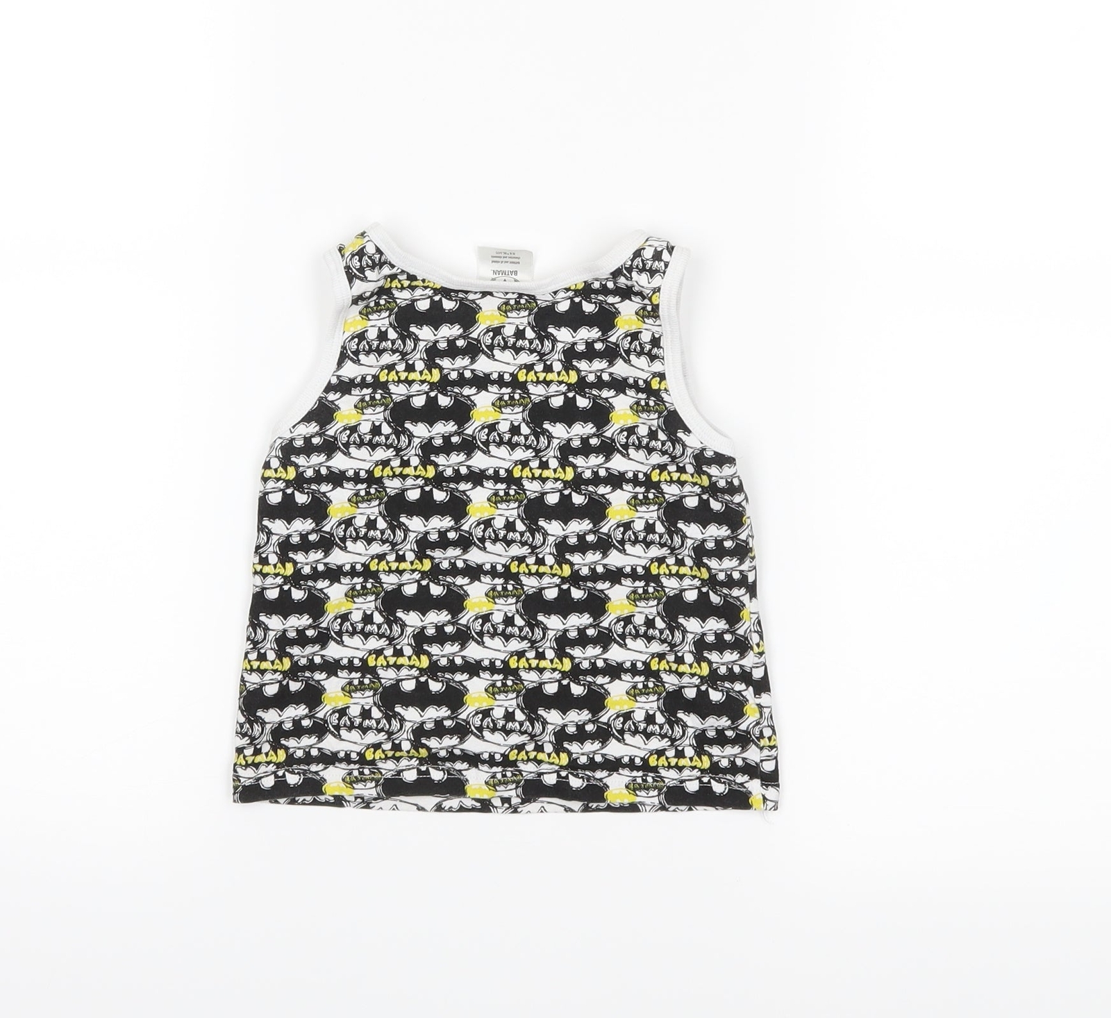Batman Boys White Cotton blend Tank Size 3-4 Years image 2